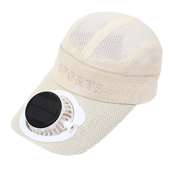 Sombrero con ventilador solar y carga USB, desmontable, para exteriores, transpirable y con protección solar.