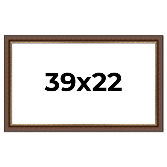 39x22 Copper and Brown Real Wood Picture Frame Width 2 inches | Interior Frame Depth 0.5 inches |