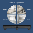 thumbnail image 4 of 0ELLO&ALLO 28 Inch Matte Black Linear Shower Drain, SUS304 Stainless Steel Rectangle Shower Floor Drain with 2-in-1 Flat & Tile Insert Cover, 4 of 5