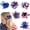 6 Pcs, variant on Independence Day Hair Clips, Red White Blue Star Stripes Design Hair Bows for Bun Hairstyle, Sparkling Patriotic Alligator Clips National Day Hair Accessories for Women