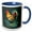 Blue/White, variant on 3drose, Cool Funny Rooster Chicken Water Color Style Art, 11oz Two-tone Black Mug