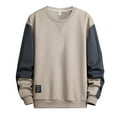 thumbnail image 1 of Ketyyh-chn99 Chandail à Col Rond pour Homme à Manches Longues Décontracté Chaud en Molleton Chandail de Sport Chandail pour Homme de Printemps et d'Automne Col Rond Ample Tenue Décontractée Mode Chandail Peluche Chandail Chandail Kaki,3TG, 1 of 3