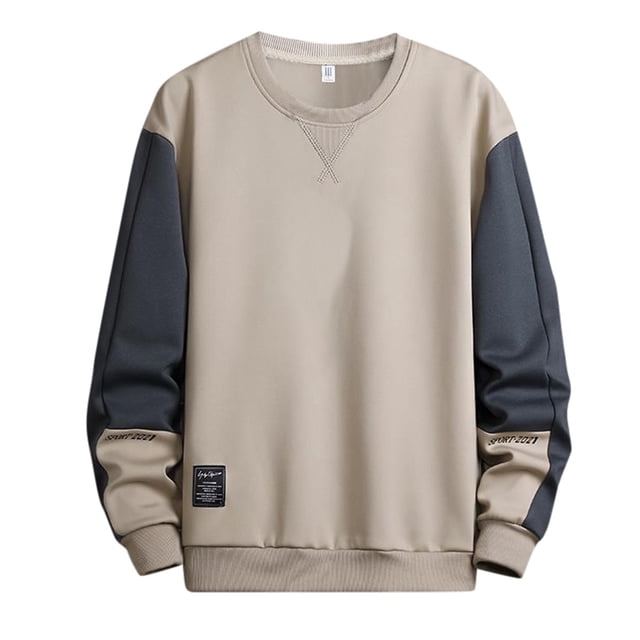 Ketyyh-chn99 Chandail à Col Rond pour Homme à Manches Longues Décontracté Chaud en Molleton Chandail de Sport Chandail pour Homme de Printemps et d'Automne Col Rond Ample Tenue Décontractée Mode Chandail Peluche Chandail Chandail Kaki,3TG