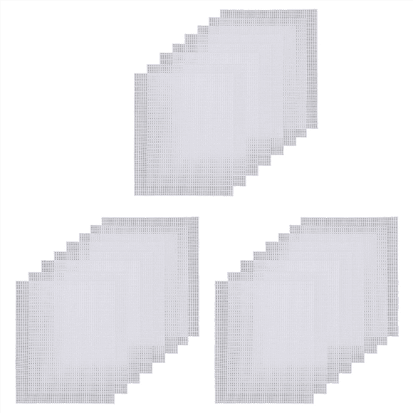 Canvas Pads 24 Pcs White Rectangle Plastic Mesh Sheet Flexible Plastic Canvas for DIY Crafts Embroidery Crafting Knit