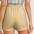 thumbnail image 5 of biudgviw Summer Shorts for Women Drawstring Wide Leg Shorts Rolled Hem Plus Size High Waisted Bermuda Shorts with Pockets, 5 of 7