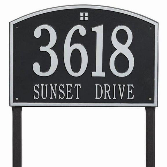 Art Nuevo Top Mount Address Plaque, Swedish Silver