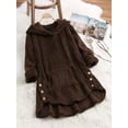 thumbnail image 1 of O-NEWE Femmes Vestes à Manches Longues Chaudes Asymétriques Décontractées, 1 of 3