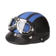 thumbnail image 1 of Moto Scooter cara abierta medio casco de cuero con visera UV, 1 of 8