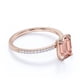 thumbnail image 3 of JeenMata Anillo de Compromiso de Morganita de 1,25 Quilates con Corte Esmeralda Creado en Laboratorio en Oro Rosa de 18 K sobre Plata, 3 of 6