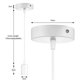 thumbnail image 2 of Juego de 2 lámparas colgantes de metal, portalámparas E27 con cable, cable de caída de 100 cm, cable de suspensión, ideal para iluminación de techo, color blanco, 2 of 5