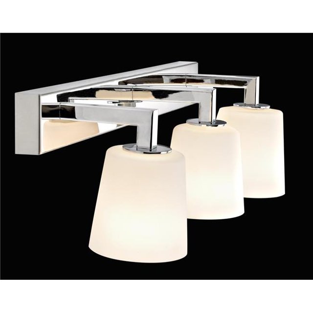 Afina L-107-3 Three LED Sconce Light Bar with Opal Glass Shade - Polished Chrome