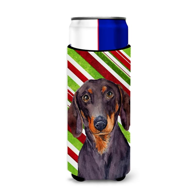 Dachshund Candy Cane Holiday Christmas Ultra Aisladores De Bebidas Para Latas Delgadas Lh9223Muk