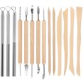 thumbnail image 1 of 14-in-1 Professional Clay Tools Kit for Daily Use with Durable Wood Metal and Zippered Bag Case, 1 of 8
