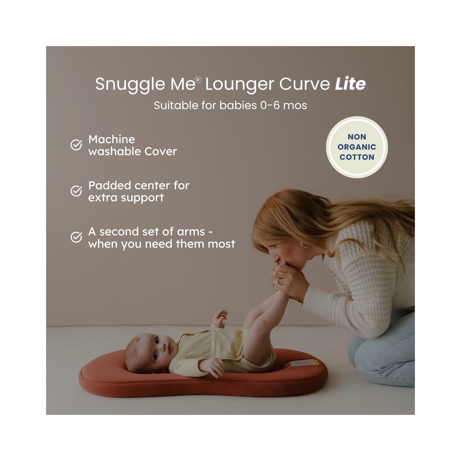 Snuggle Me® Curve Lite Baby Lounger - Gingerbread