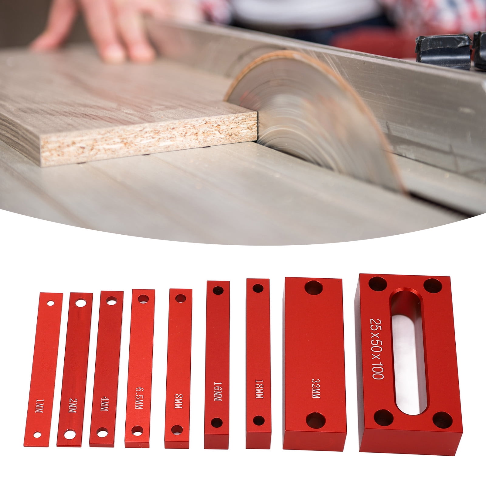 M Buder 9PCS Height Gauge Blocks Aluminum Alloy Woodworking Setup Bars for Milling Machine Table Saw Router Accessories (3.9 inches / 10 cm Length)