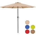 thumbnail image 3 of RoyalCraft 7.5 Ft Patio Umbrella Outdoor Market Table Umbrella Luxury Aluminum Pole Umbrella with Push Button Tilt and Crank, 6 Ribs, Polyester Canopy, Beige, 3 of 7
