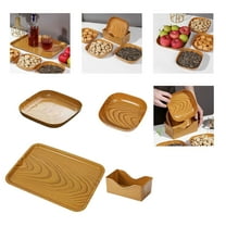 HengDidi Wood Grain Plastic Serving Tray - Eco-Friendly Party Platter for Appetizers & Desserts, Lightweight Durable Tableware with Natural Aesthetic Design