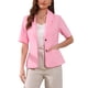 thumbnail image 1 of Conjunto de 2 piezas para mujer INSPIRE CHIC, chaqueta con solapa y vestido en capas, color rosa, 1 of 6