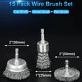 thumbnail image 2 of 15 Pack Carbon Steel Wire Wheel Brush, Cup Brush, Pen Brush Set for Rust Removal, and Scrub Surfaces,5 * cup brush 5 * wheel brush 5 * pen brush,Gray, 2 of 6