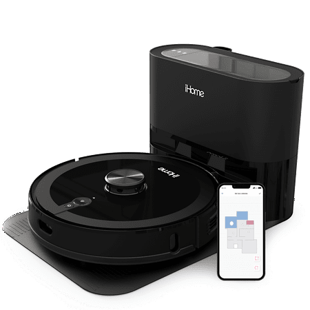 iHome AutoVac Nova Pro 3-in-1 Robot Vacuum and Vibrating Mop with LIDAR Navigation and Auto Empty Base, 2700pa Strong Suction, Recharge and Resume, Alexa/Google and App Control