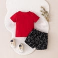 thumbnail image 6 of Siilsaa School Girl Outfit Girls 2 Piece Summer Outfits Flutter Sleeve T-Shirt Pant Toddler Kids Clothes Set Red,3Y, 6 of 7