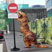 Dinosaur inflatable costume, Tyrannosaurus rex Halloween costume, suitable for adult funny inflatable party decoration costume (4.9-6.2 feet)