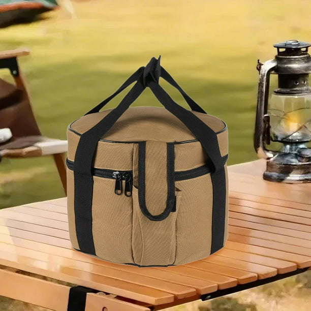 Bolsa de almacenamiento para utensilios de cocina al aire libre, organizador de utensilios de cocina portátil y multifuncional. Caqui L