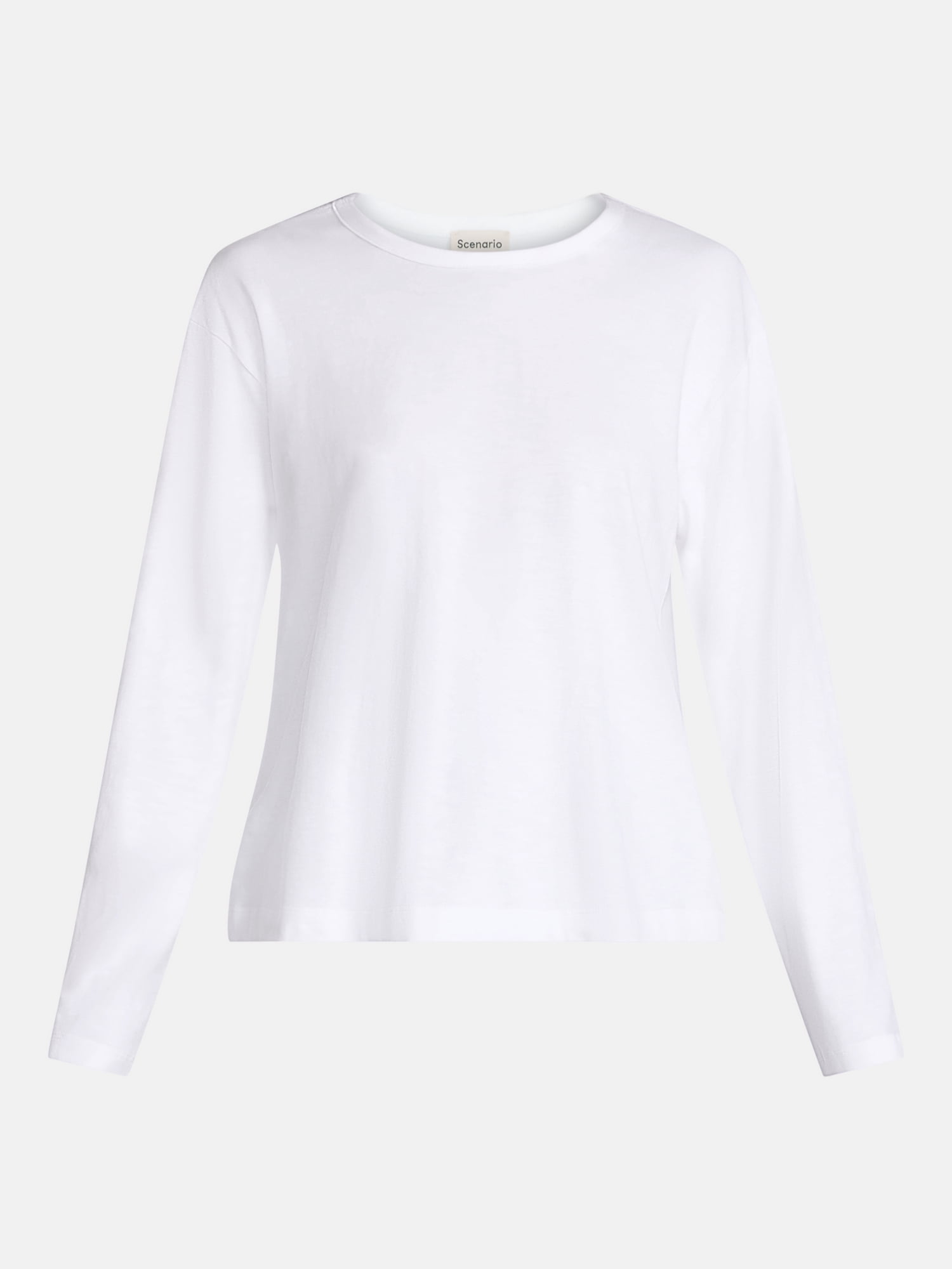 Scenario Women's and Women's Plus Relaxed Slub Tee with Long Sleeves, Sizes XS-4X