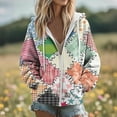 thumbnail image 5 of Trendy Oversized Sweatshirts for Women Full Zip Up Hoodie Jackets with Pockets Graphic Printed Casual Sport Coat (S, Multicolor), 5 of 6