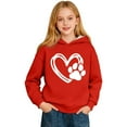 thumbnail image 5 of Girls Long Sleeve Hooded Sweatshirt with Cute Puppy and Heart Print Casual Hoodies Sweatshirts Jacket Soft Lined Fall Winter Warm Valentine's Day Gifts(Red,5-6 Years), 5 of 5