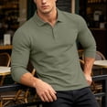 thumbnail image 4 of Men's Long Sleeve Shirt Classic Collared Solid Color Casual Button Top Soft Comfort Loose Tee Shirts Slim Fit Dress Shirts for Men, 4 of 9