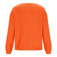thumbnail image 6 of NTACZA Plus Size Women Sweaters Loose Fitting V Neck Orange Sweater Long Sleeve Pullover Cozy Knit Tops Jumper for Women XL, 6 of 7
