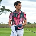 thumbnail image 3 of Sikiie pink butterfly Print Men's Short-sleeved POLO Shirts, Button-down Shirts and T-shirts are Suitable for Vacation, Leisure and Business-Medium, 3 of 6