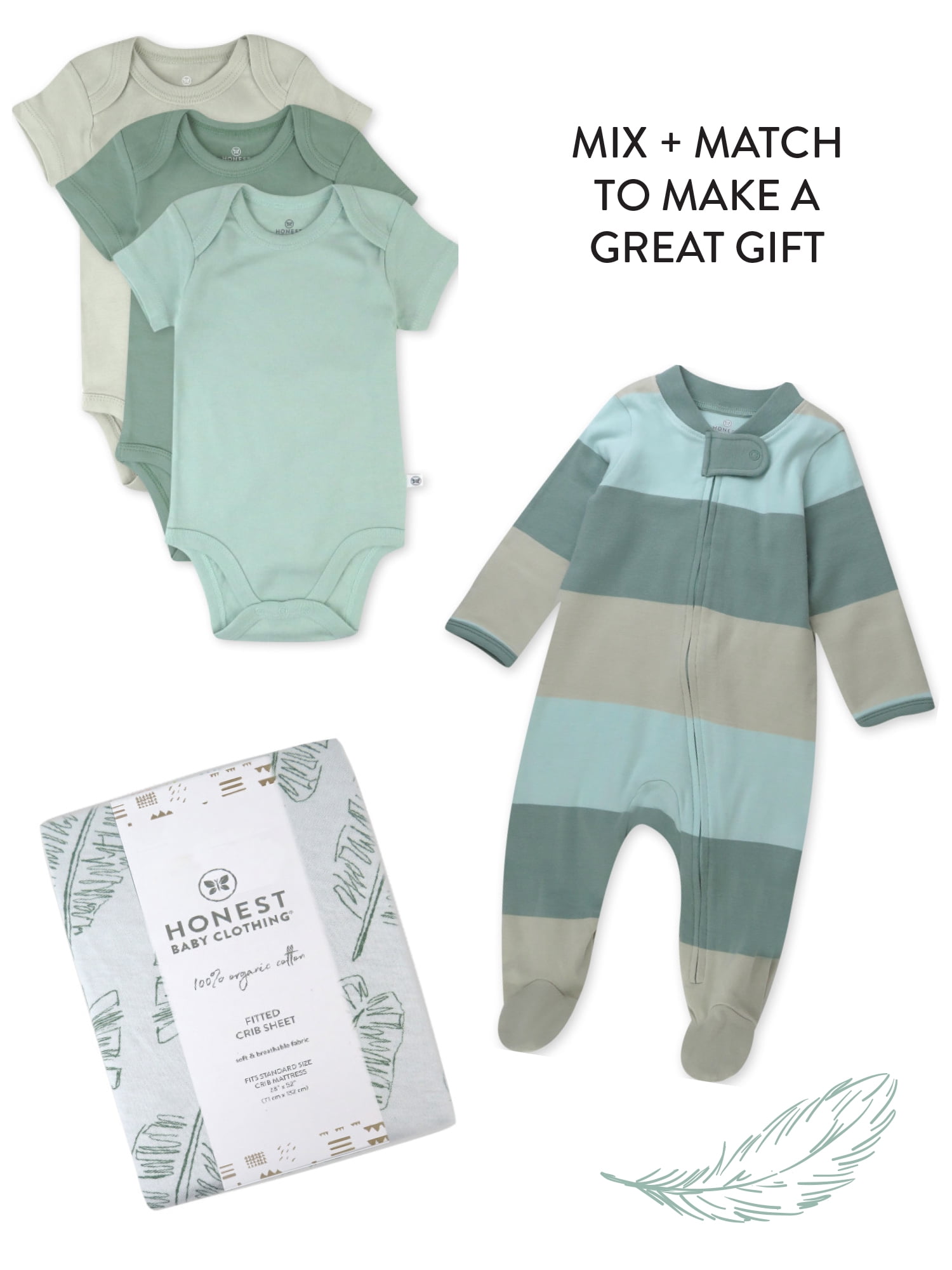 Honest Baby Clothing Organic Cotton Boy/Girl Fitted Crib Sheet