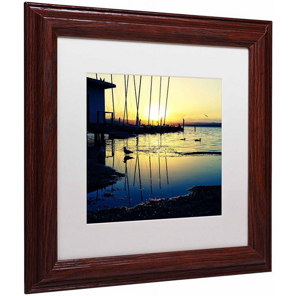 Trademark Fine Art "Sunset Conversations" Canvas Art by Beata Czyzowska Young White Matte, Wood Frame