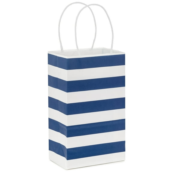 Hallmark Small Gift Bag (Navy Stripe on White)