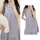 thumbnail image 5 of Camisón estampado para mujer, chaleco ancho con volantes y tirantes, vestido para dormir, camisón sin mangas súper suave, vestido azul M, 5 of 12