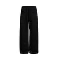 thumbnail image 3 of Mens Wide Leg Sweatpants Elastic Waist Loose Fit Lightweight Solid Color Casual Daily Streetwear sports Loungewear Trousers Black 3XL, 3 of 5