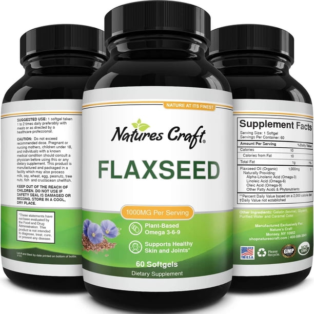 Omega Flaxseed Oil 1000mg Softgels Brain Support Constipation Relief Walmart Com Walmart Com