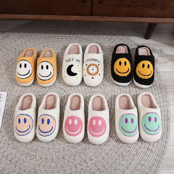 ZELAND Halloween Pumpkin Ghost Warm Winter Cotton Slippers for Men and Women - Couple's Thick Sole Anti-Slip Indoor House Shoes