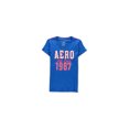 thumbnail image 1 of Aeropostale - Camiseta con adornos de encaje 1987 para mujer, azul, talla mediana Aeropostale  Camiseta adornada, 1 of 1