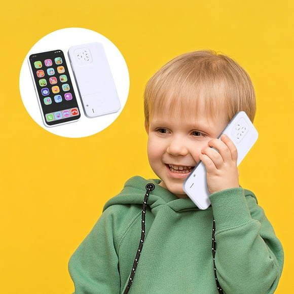 Pompotops Pretend Play Toys for Toddlers Dress Up,Educational Toy for 1 Year Boys Girls,Smart Cellphone Toy Kids Learning Mobile Phone Electric Music Sound Educational Machine Child Birthday Gift