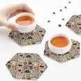 thumbnail image 7 of Honeii Coffee pots cup Print Leather Coaster Set of 6, Ideal for Safeguarding Your Furniture from Drinks Spills and Effortless Cleanup,Hexagon, 7 of 7