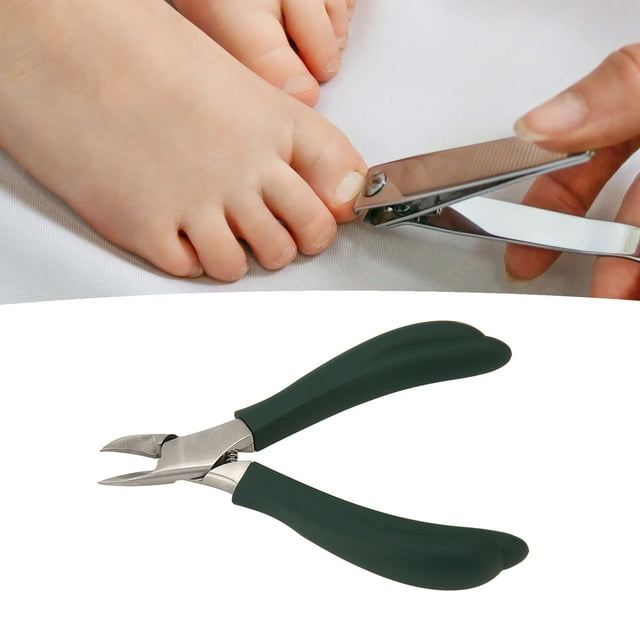 Nail Pliers, Safe Dark Green Efficient Stainless Steel Cuticle Nipper for Fingernails