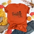 thumbnail image 2 of Tops Para Mujer Salir Tops Casual Mangas Cortas Estampado de Acción de Gracias Jersey Blusa Camiseta Odeerbi  ODB149891, 2 of 6