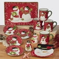 thumbnail image 4 of Certified International Holiday Magic Snowman 3-D Cookie Jar, 78 oz, Multicolor, 4 of 7