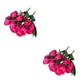 thumbnail image 1 of Ramo de flores artificiales Inteprter de tulipanes 2 uds 9 cabezas tacto real Rosa Roja/Modelo Antiguo, 1 of 6
