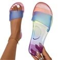 thumbnail image 5 of Willtoo Clear Jelly Sandals for Women Colorful Jelly Flats Platform Water Slides Slip on House Slippers Wide Round Toe Lightweight Breathable No Slip Sandals, 5 of 5