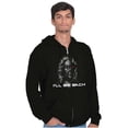 thumbnail image 4 of Funny I'll Be Back Bach Music Pun Men's Big & Tall Graphic Zip Up Hoodie Brisco Brands 5X, 4 of 5