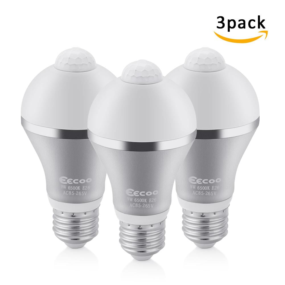 Patio E27 9W 6000K LED Light Bulb with Twilight Sensor and Built-in Photo Sensor Detection Automatic Switch Light for Indoor Lighting and Outdoor Lighting Hallway Garage Natural White for Street Lamp Porch 